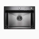 Кухонная мойка Platinum Handmade PVD 580х430х220 черная (толщина 3,0/1,5 мм корзина и дозатор в комплекте)