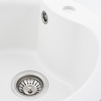 Гранітна мийка для кухні Platinum 480 TURAS матова Білосніжна
