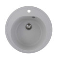 Гранітна мийка для кухні Platinum 510 LUNA матова Біла в крапку