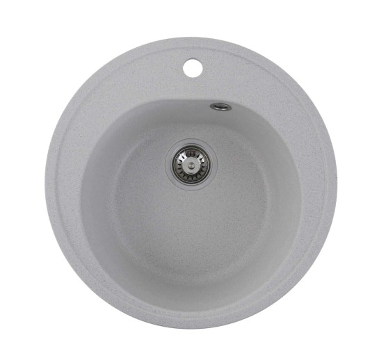 Гранітна мийка для кухні Platinum 510 LUNA матова Біла в крапку