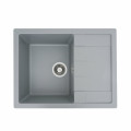 Гранітна мийка для кухні Platinum 6550 INTENSO матова Сірий металік