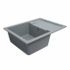 Гранитная мойка для кухни Platinum 6550 INTENSO матовая Серый металлик