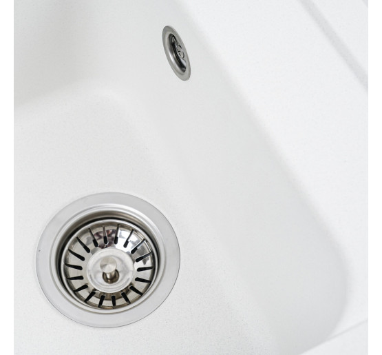 Гранітна мийка для кухні Platinum 4050 KORRADO матова Білосніжна