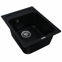 Гранітна мийка для кухні Platinum 4050 KORRADO матова Чорний металік