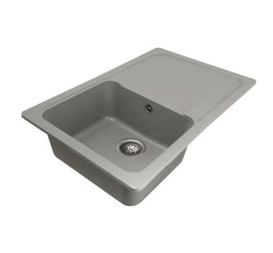 Гранітна мийка для кухні Platinum 7850 VERONA матова Сірий металік