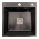 Мойка PVD Platinum Handmade HSBB 500x500x220 черная (квадратный сифон, 3.0/1.0)