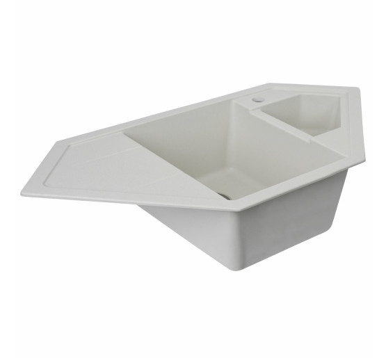 Гранітна мийка для кухні Platinum 9950 PANDORA матова Біла