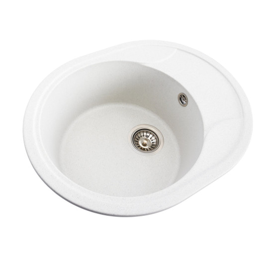 Гранітна мийка для кухні Platinum 5847 ONYX матова (біла в крапку)