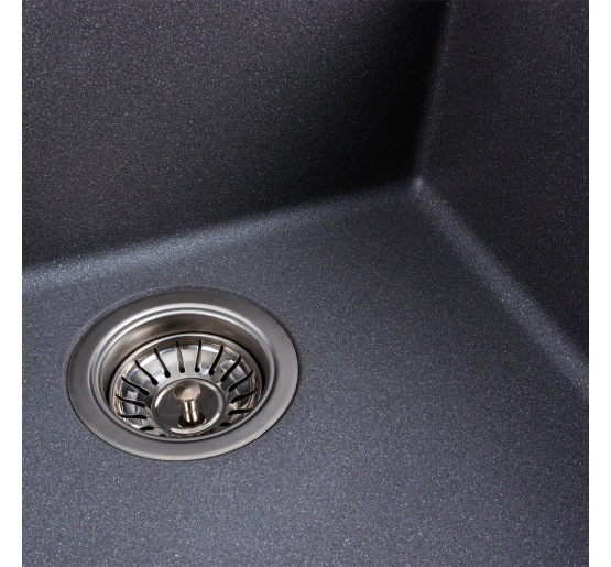 Гранитная мойка для кухни Platinum 4040 RUBA матовый серый муссон