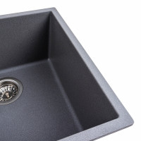 Гранітна мийка для кухні Platinum 4040 RUBA матовий сірий мусон