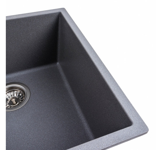 Гранітна мийка для кухні Platinum 4040 RUBA матовий сірий мусон