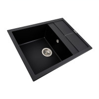Гранітна мийка для кухні Platinum 6550 LOTOS матова чорна