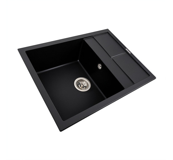 Гранітна мийка для кухні Platinum 6550 LOTOS матова чорна