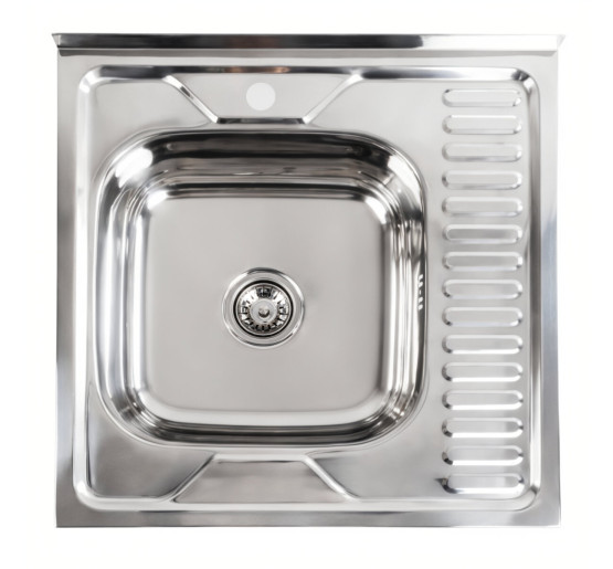 Кухонная мойка из нержавеющей стали Platinum ПОЛИРОВКА 6060 L (0,7/160 мм)