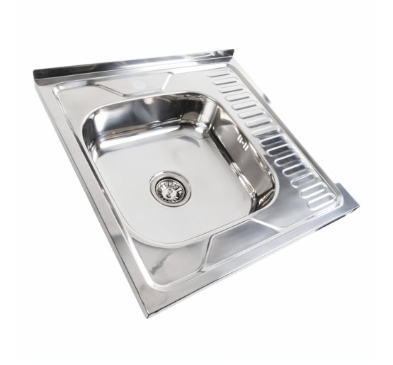Кухонна мийка з нержавіючої сталі Platinum ПОЛІРОВКА 6060 L (0,7/160 мм)