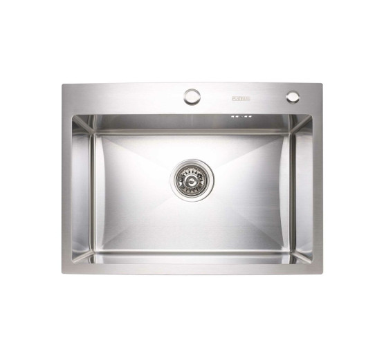 Кухонна мийка Platinum Handmade 600х450х220 (товщина 3,0/1,5 мм корзина та дозатор в комплекті)