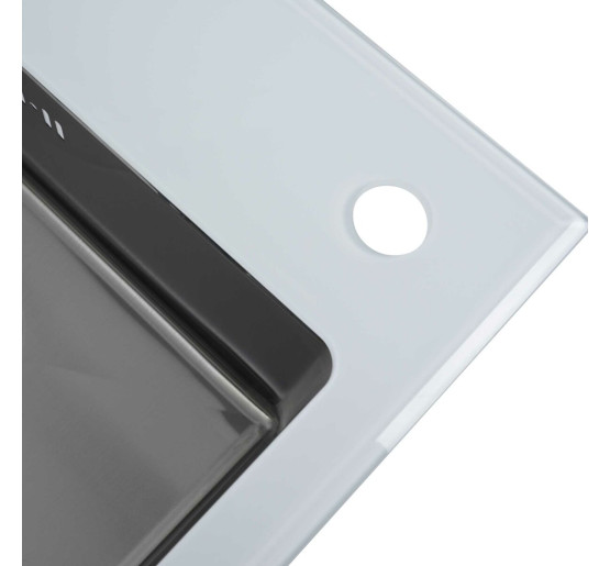 Кухонна мийка Platinum Handmade WHITE GLASS 600х510х200