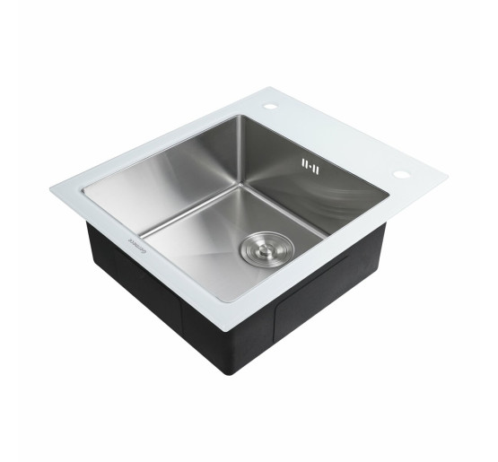 Кухонная мойка Platinum Handmade WHITE GLASS 600х510х200