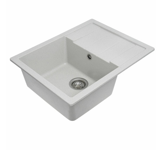 Гранітна мийка для кухні Platinum 6550 INTENSO матова Біла в крапку