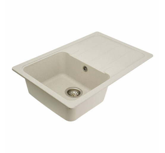 Гранітна мийка для кухні Platinum 7850 VERONA матова Біла в крапку