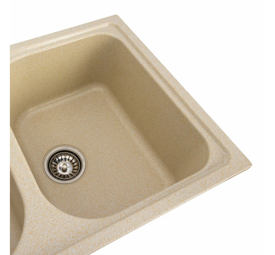 Гранітна мийка для кухні Platinum 7950 Equatoria глянець Пісок