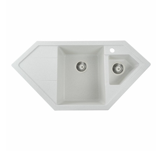 Гранітна мийка для кухні Platinum 9950 PANDORA матова Біла в крапку