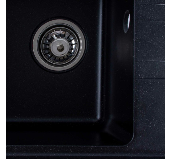 Гранітна мийка для кухні Platinum 6243 LIANA матова Чорний металік