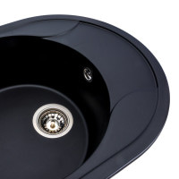 Гранітна мийка для кухні Platinum 5847 ONYX матова (чорна)