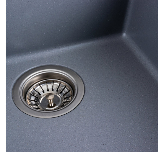 Гранітна мийка для кухні Platinum 4040 RUBA матовий сірий металік