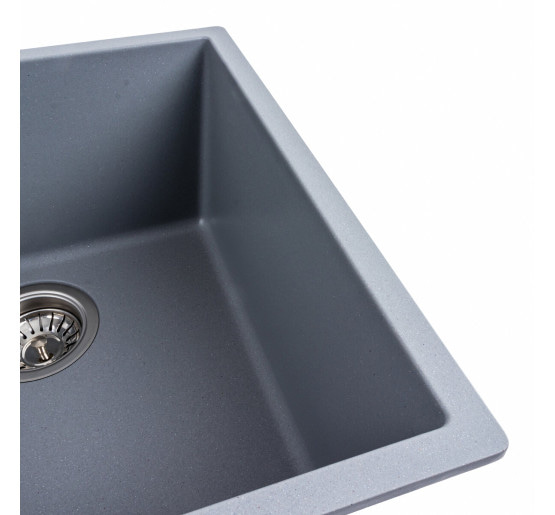 Гранітна мийка для кухні Platinum 4040 RUBA матовий сірий металік