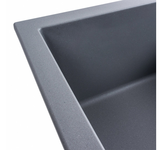 Гранітна мийка для кухні Platinum 6550 LOTOS матовий сірий металік