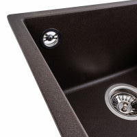 Гранітна мийка для кухні Platinum 4040 RUBA матова темна скеля