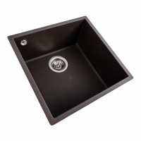 Гранітна мийка для кухні Platinum 4040 RUBA матова темна скеля