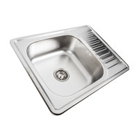 Кухонная мойка из нержавеющей стали Platinum ДЕКОР 6550 (0,8/180 мм)