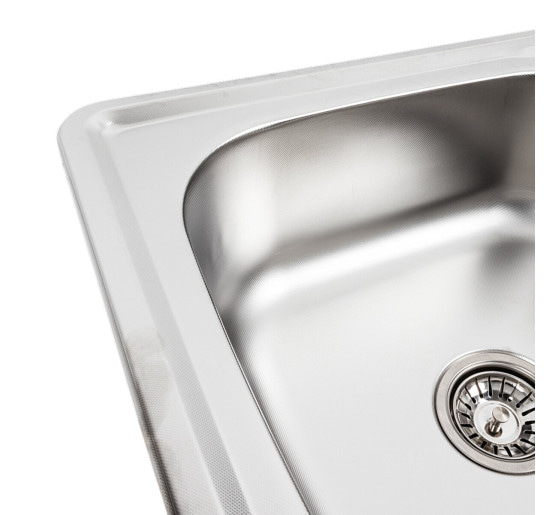 Кухонна мийка з нержавіючої сталі Platinum ДЕКОР 6550 (0,8/180 мм)