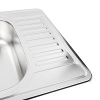 Кухонна мийка з нержавіючої сталі Platinum ДЕКОР 6550 (0,8/180 мм)
