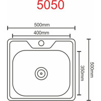 Кухонная мойка из нержавеющей стали Platinum САТИН 5050 (0,5/160 мм)