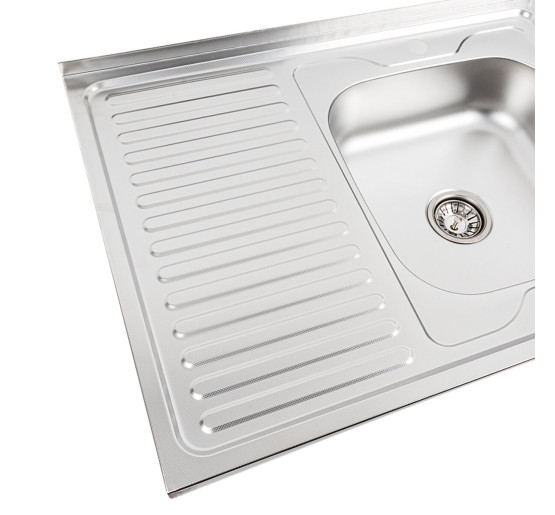 Кухонна мийка з нержавіючої сталі Platinum 8060 R ДЕКОР (0,7/160 мм)