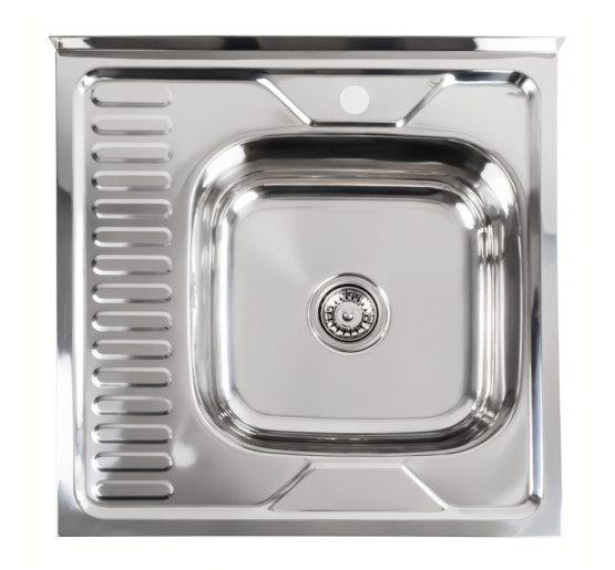 Кухонна мийка з нержавіючої сталі Platinum ПОЛІРОВКА 6060 R (0,7/160 мм)
