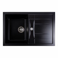 Гранітна мийка для кухні Platinum 7850 TROYA матова Чорний металік