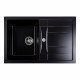 Гранітна мийка для кухні Platinum 7850 TROYA матова Чорний металік