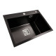Кухонная мойка Platinum Handmade PVD 580х430х220 черная (толщина 3,0/1,0 мм квадратный сифон)
