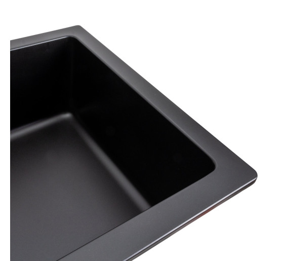 Гранітна мийка для кухні Platinum 7945 Paruana матова (чорна)