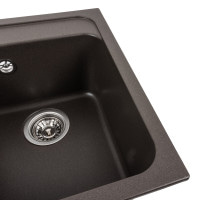 Гранітна мийка для кухні Platinum 4050 KORRADO матова Темна скеля