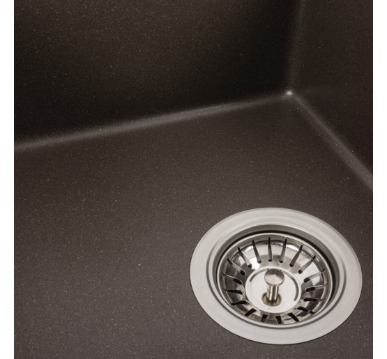 Гранітна мийка для кухні Platinum 5851 ARIA матова Темна скеля