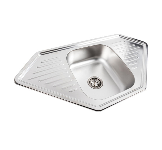 Кухонна мийка з нержавіючої сталі Platinum 9550В ДЕКОР (0,8/180 мм)