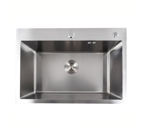 Кухонна мийка Platinum Handmade 650х450х220 (товщина 3,0/1,5 мм корзина та дозатор в комплекті)