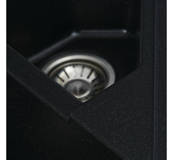 Гранітна мийка для кухні Platinum 9950 PANDORA матова Чорний металік