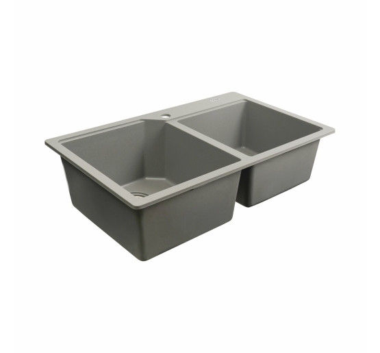 Гранітна мийка для кухні Platinum 7850 HARMONY матова Сірий металік