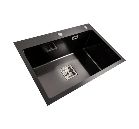 Кухонная мойка Platinum Handmade 65*45 (650x450x230 мм) PVD черная HSB